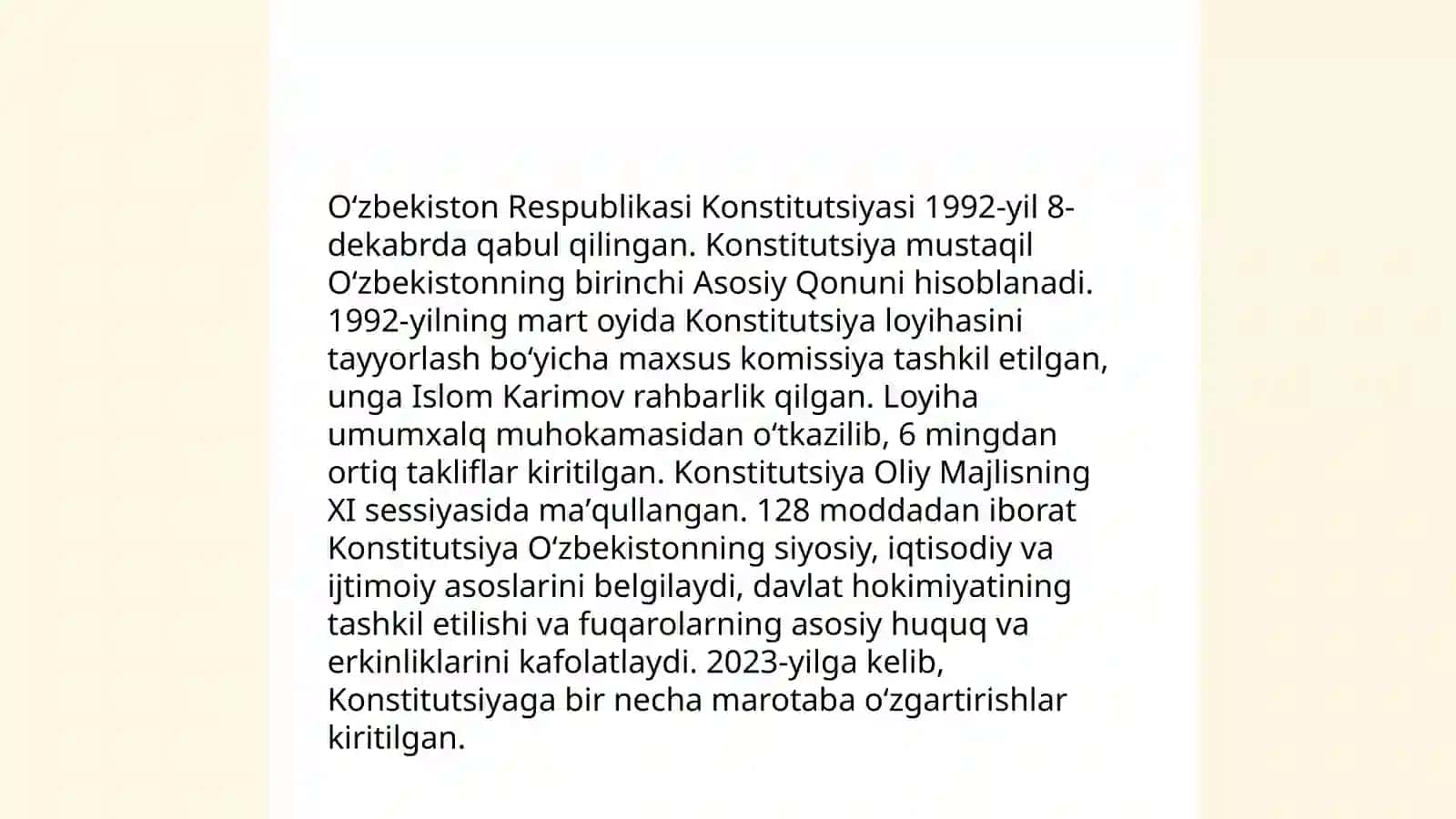 Konstitutsiya XXI asr zamonaviy O'zbekistonning asosiy qonuni 3