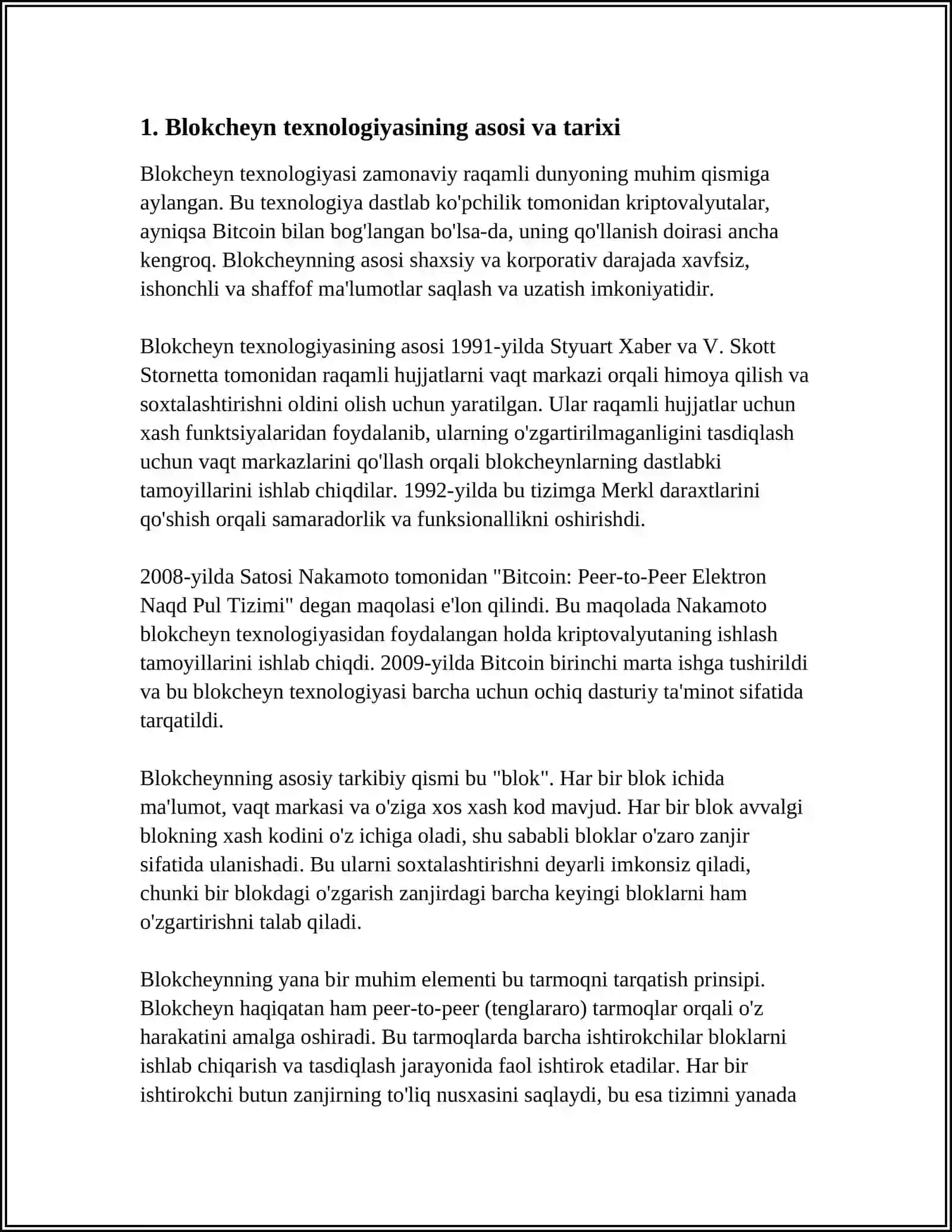 BLOKCHEYN TEXNOLOGIYASI VA UNDAN FOYDALANISH USULLARI 3