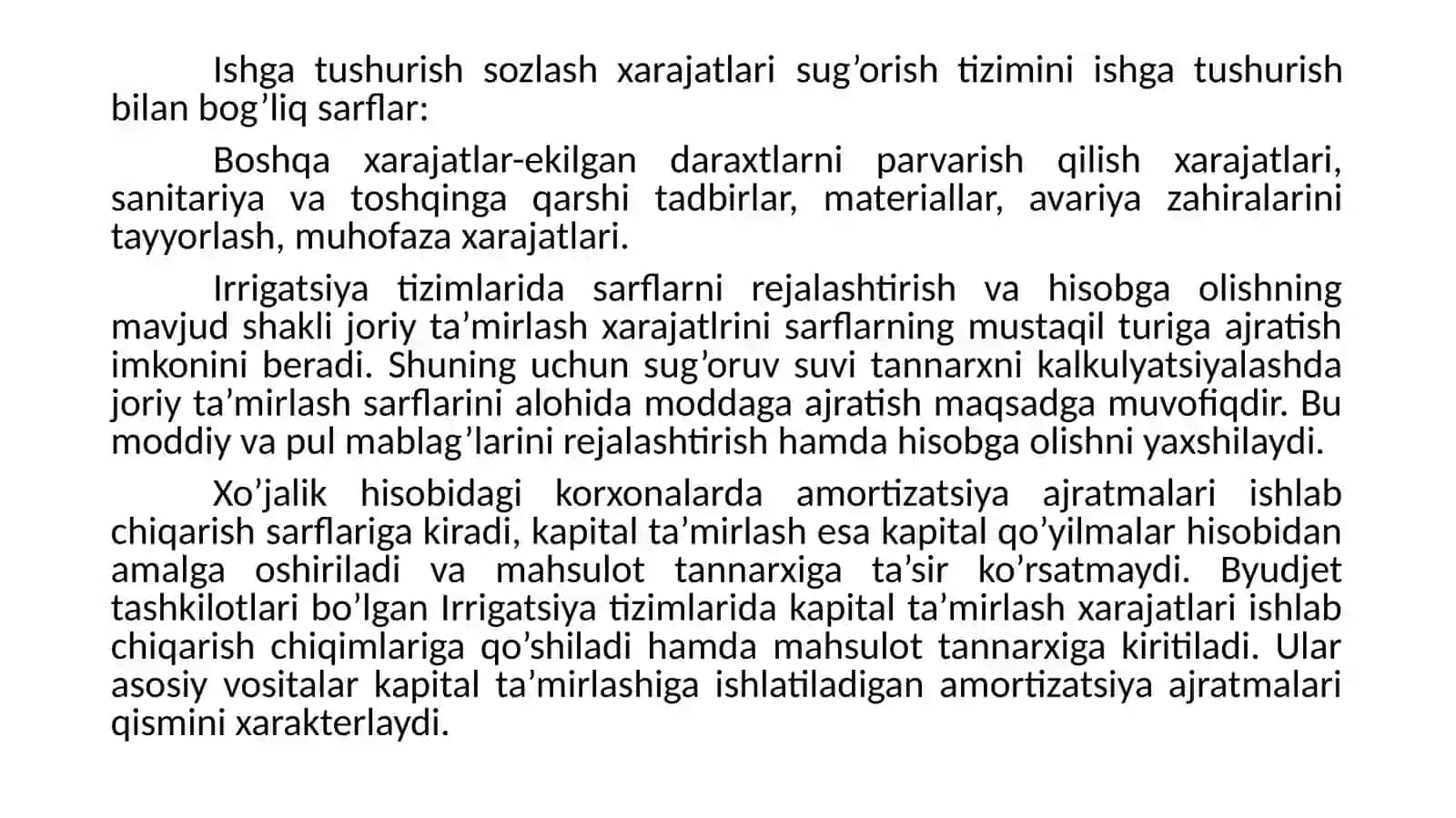 Suv xo’jaligida gidrotexnik inshootlarning ekspluatasiyasi va iqtisodiy baholash 3