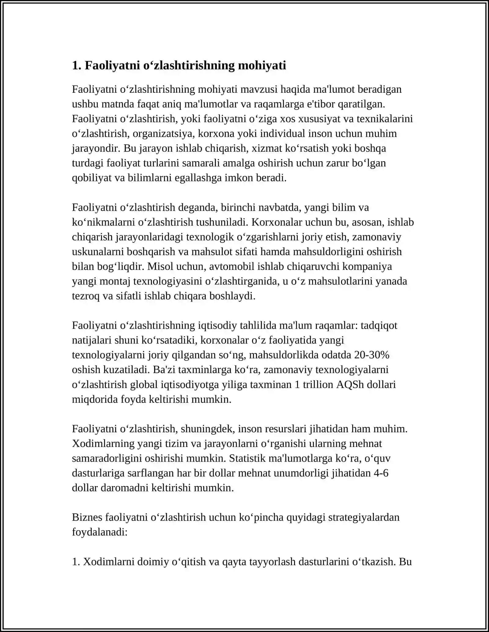 FAOLIYATNING OʻZLASHTIRILISHI VA MALAKALARNI EGALLASH 3