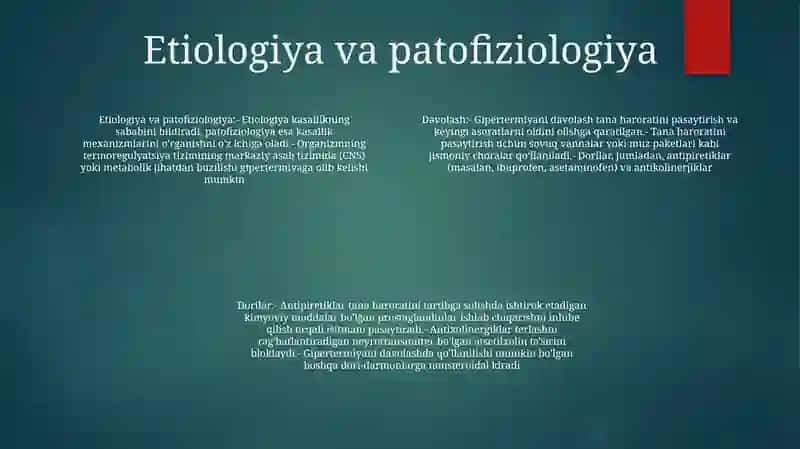 Gipertermiya Sindromi Va Uni Davolashda Ishlatiladigan Dori Vositalari 3