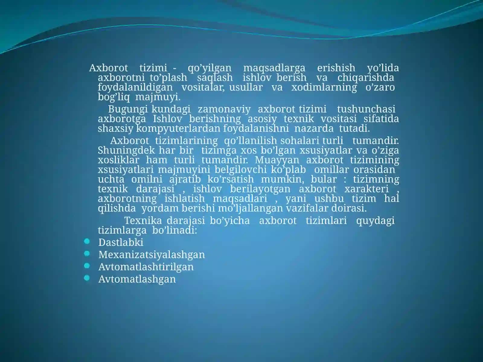 Axborot tizimi tushunchasi 3