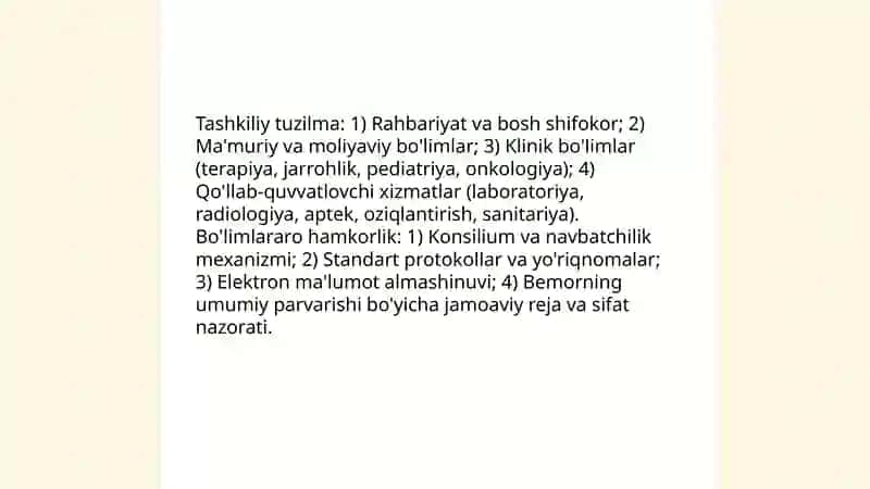 Davolash muassasalarining ishini tashkil etish 3