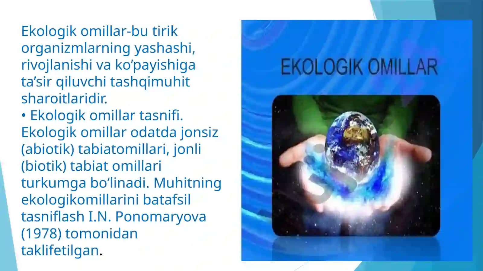 EKologik omillar va ularning organizmga ta'siri 3