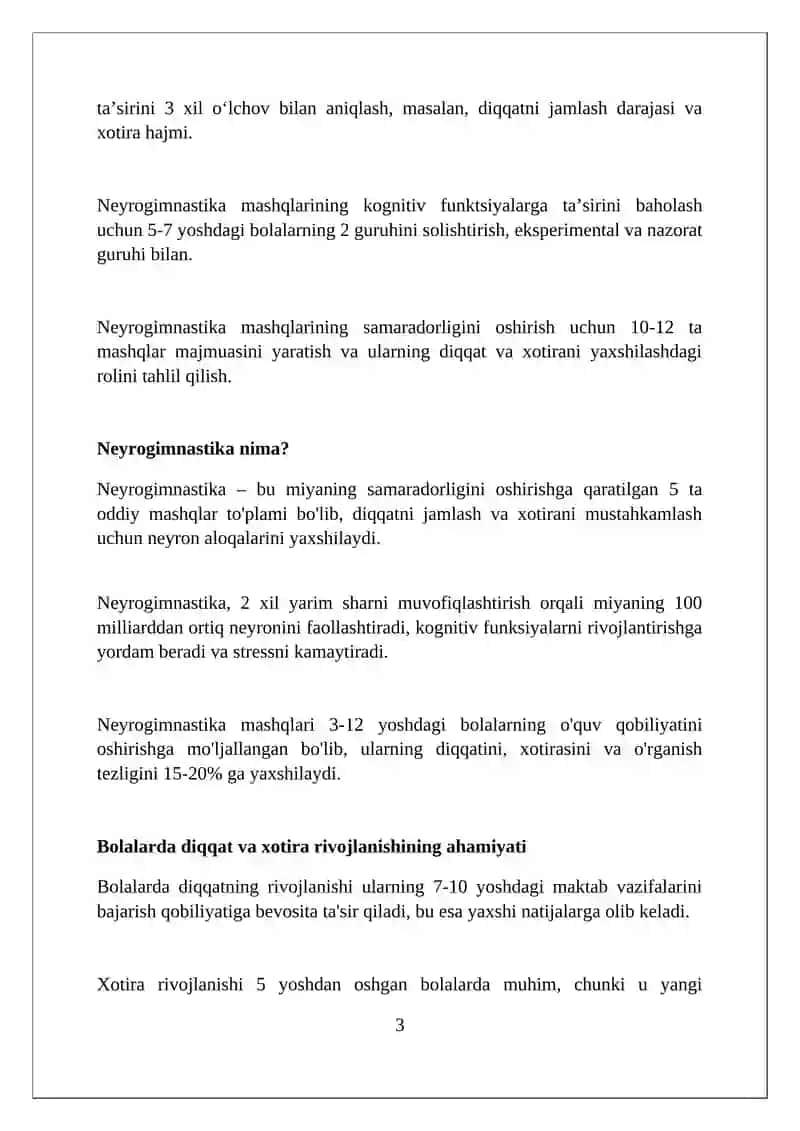 Neyrogimnastika Mashqlarining Bolalardagi Diqqat va Xotira Rivojiga Ta’siri 3