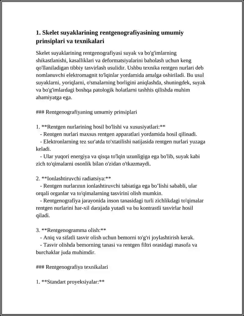 SKELET SUYAKLARINING RENTGENATOMIYASI. SKELETNING RIVOJLANISH ANATOMIYASI 3