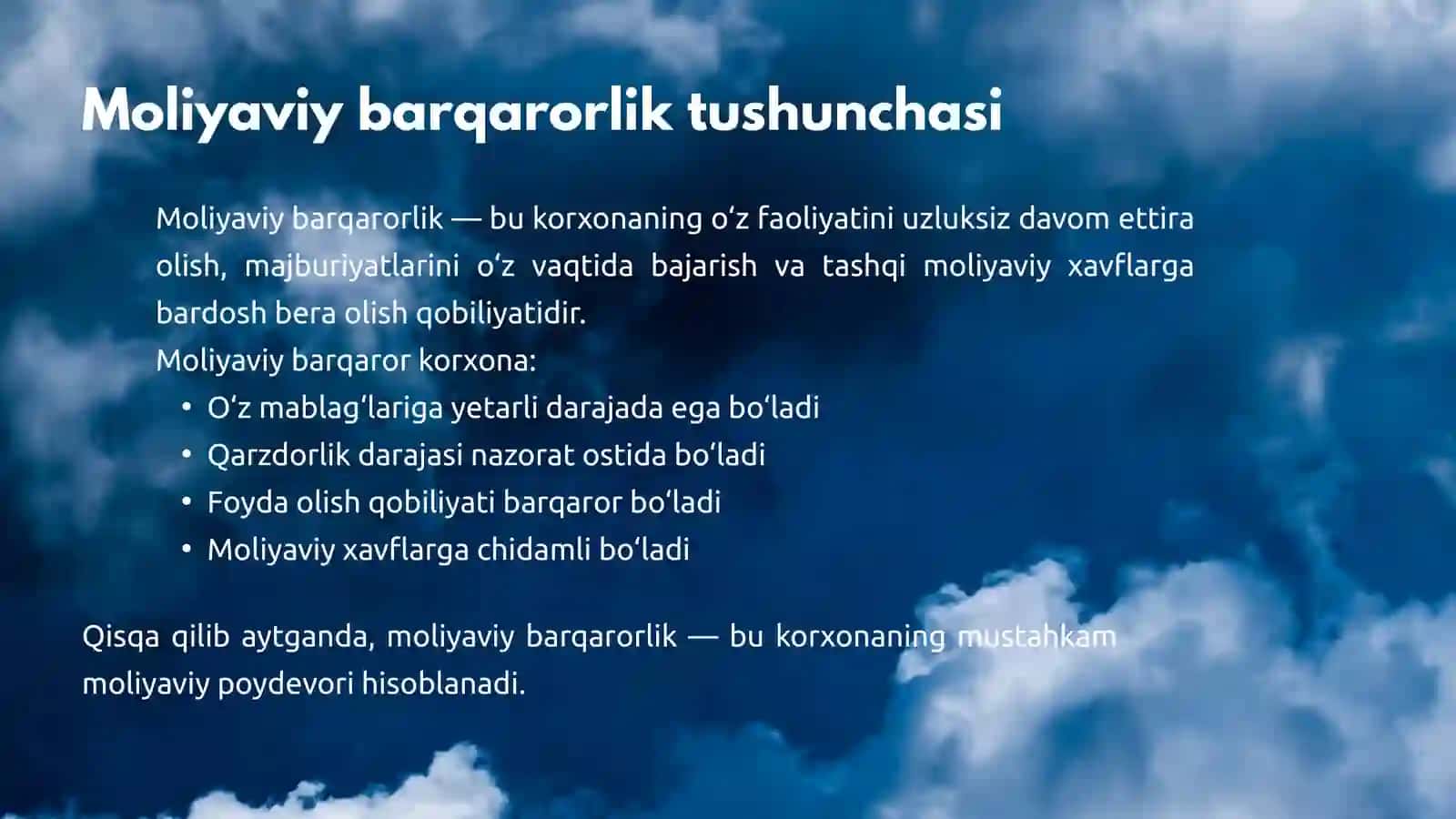 Korxonaning moliyaviy barqarorligini tahlil qilish va asosiy moliyaviy koeffitsiyentlarni hisoblash va baholash 3