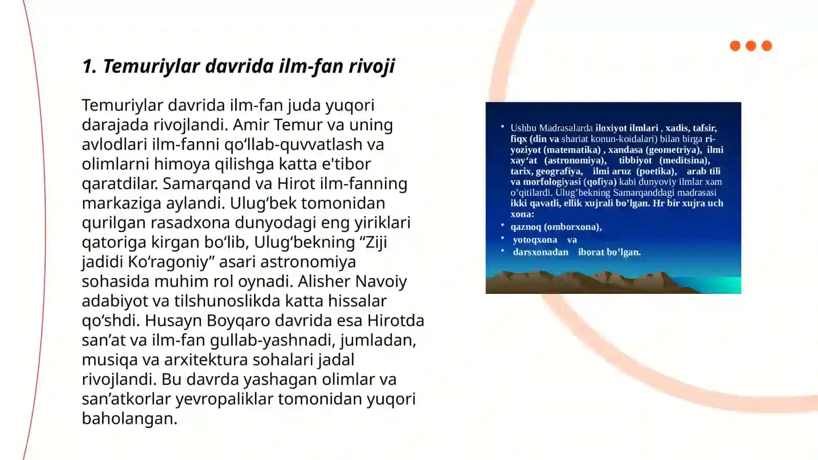Temuriylar davrida maʼnaviy maʼrifiy yuksalish 3