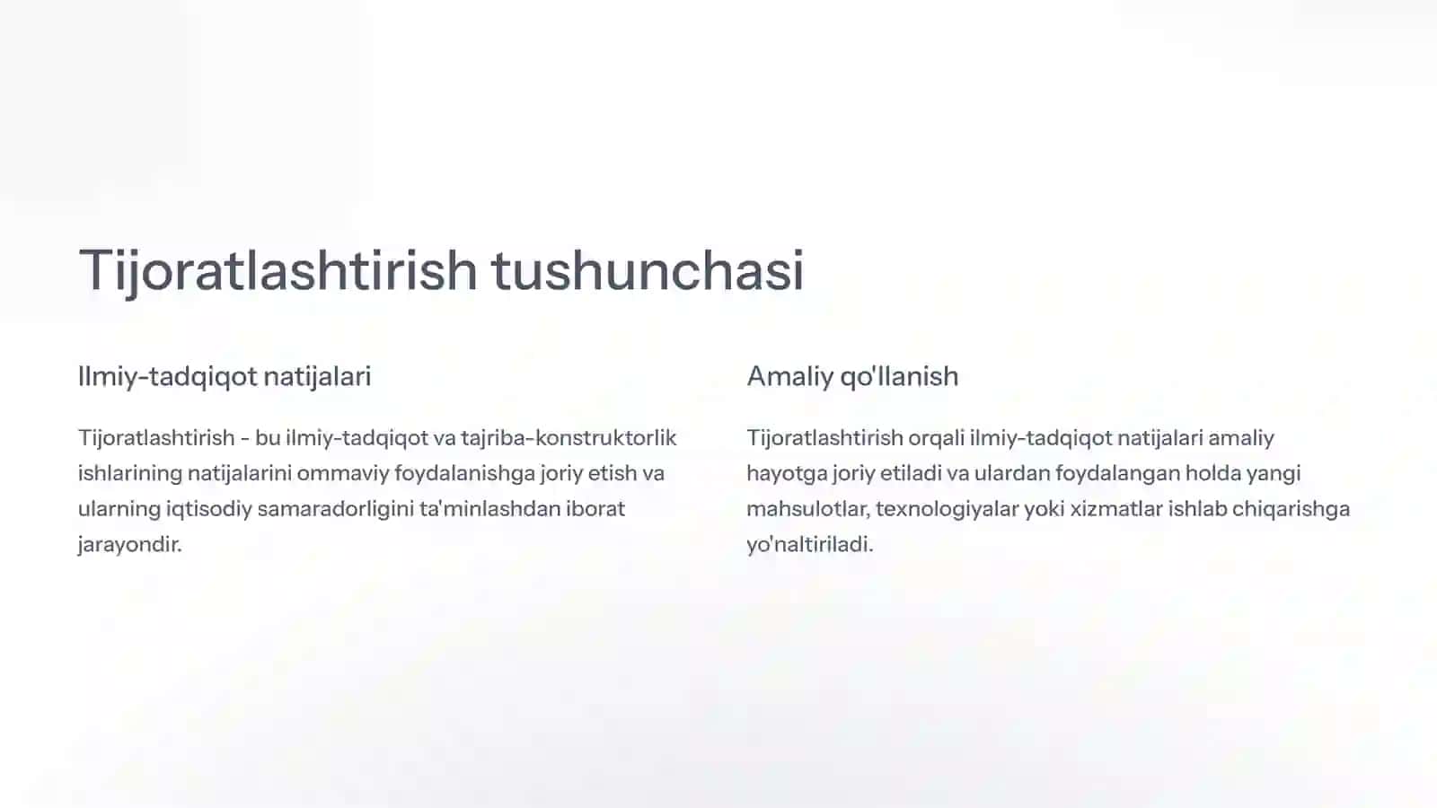 Innovatsiyalarni tijoratlashtirish va texnologiyalar transferi 3