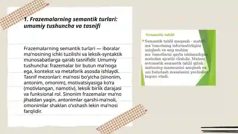 Frazemalarning semantik turlari 3
