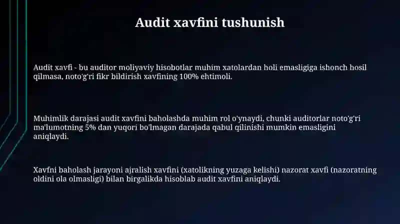 Auditorlik riski va uni kamaytirish usullari 3