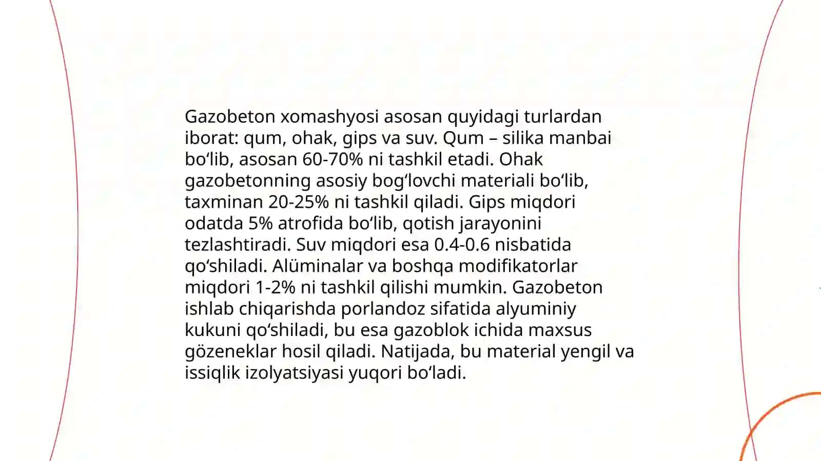 Gazobeton buyumlarini ishlab chiqarish texnologiyasi 3
