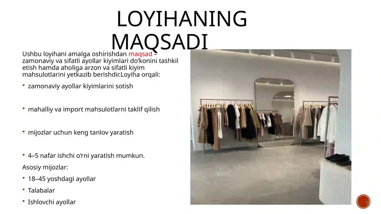 Ayollarkiyimdo’koninitashkiletish”loyihasiningbiznesrejasi 3