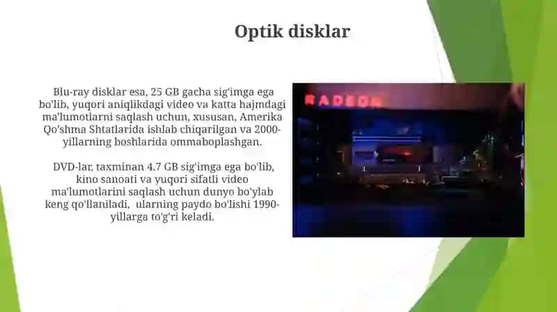 Xotira qurilmalari. Ularning turlari va vazifalari 3