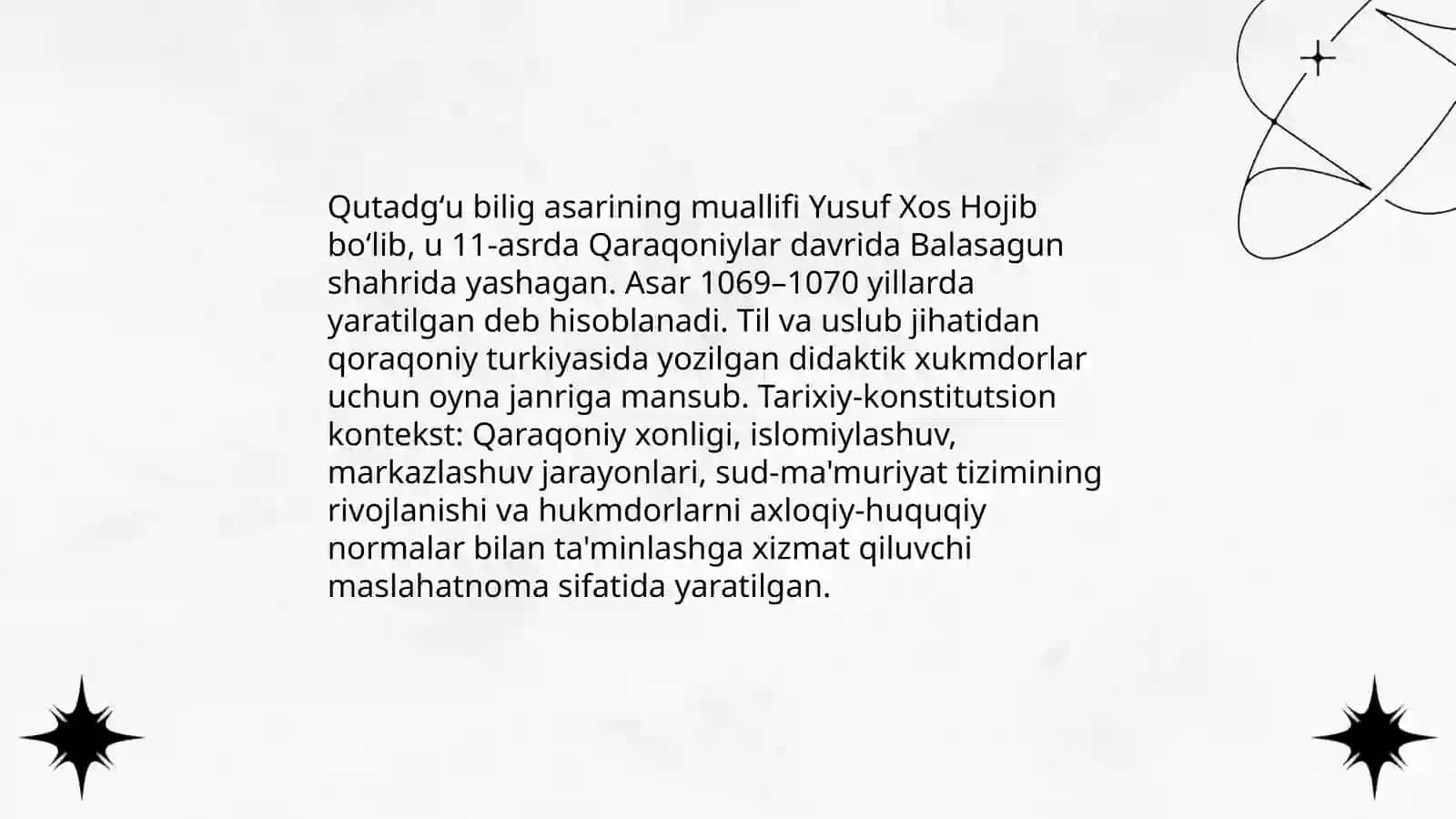 Qutadgʻu bilig asari tahlili 3