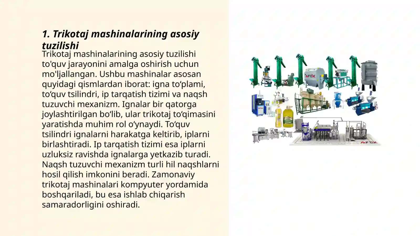 Trikotaj Mashinalarining Tizimlarini O‘rganish 3