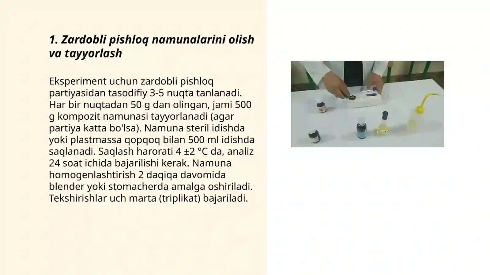Zardobli pishloq - Yog 'miqdorini aniqlash - Gravimetrik usul 3