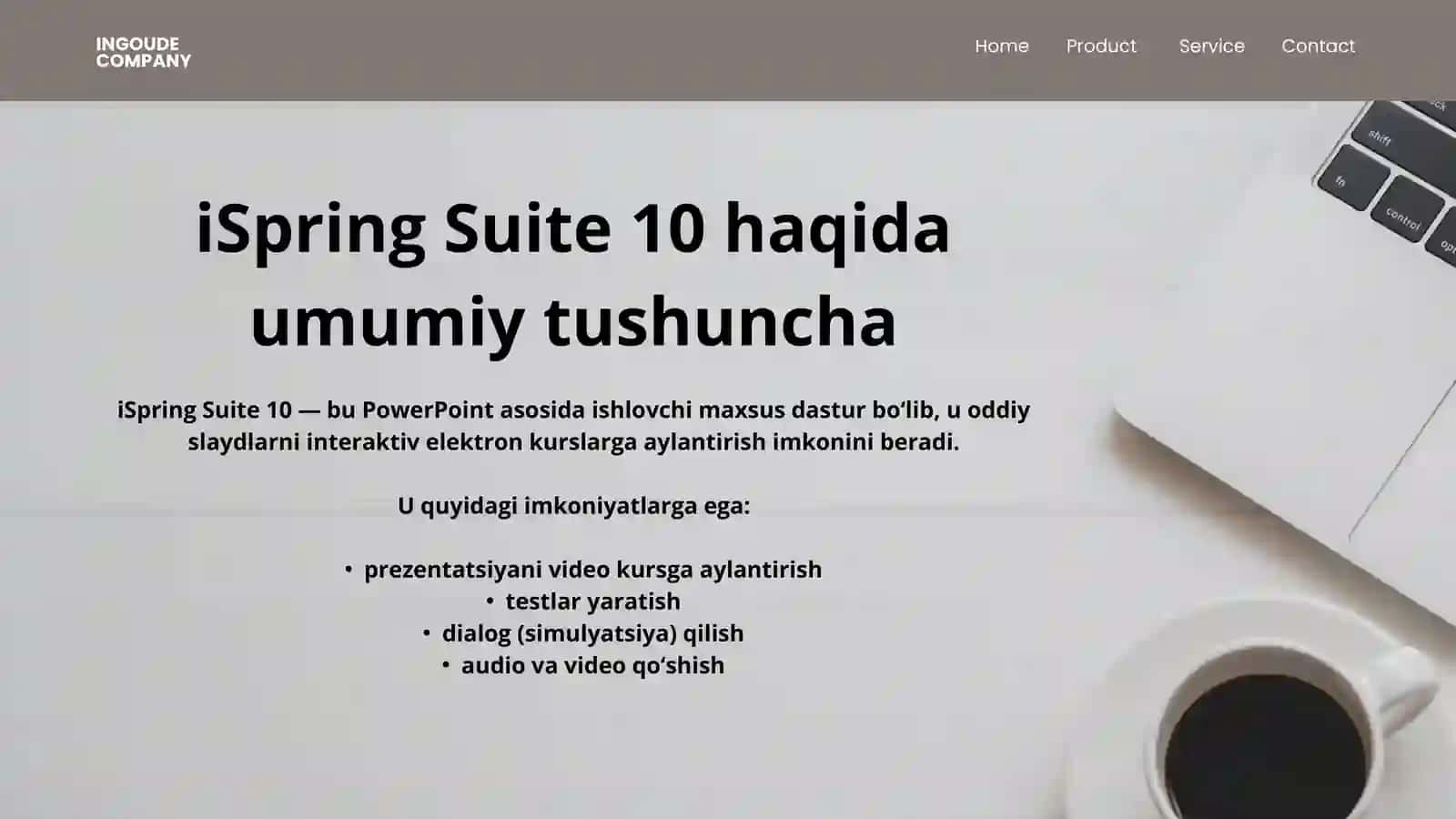 ISPRING SUITE 10 DASTURIDA ELEKTRON TA’LIM RESURSLARINI YARATISH 3