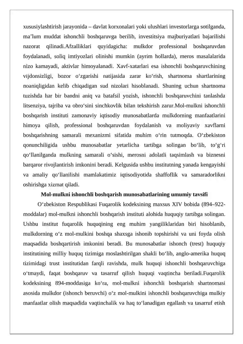Mol-mulkni ishonchli boshqarish munosabatlarining umumiy tavsifi 3