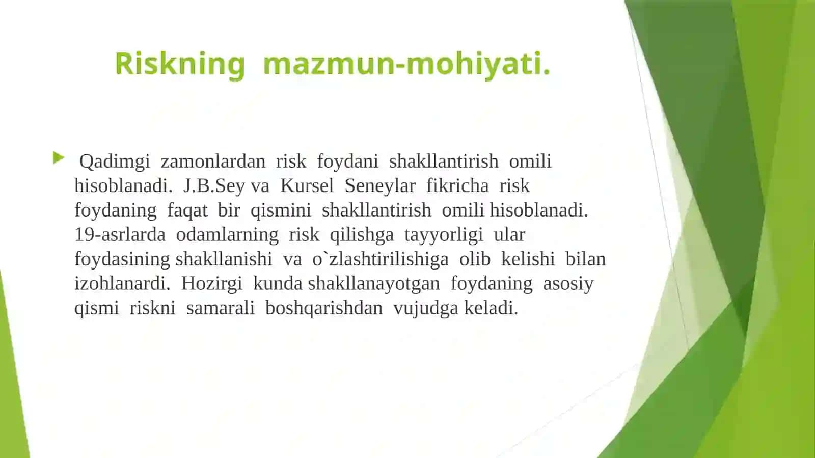 Moliya va risklar 3