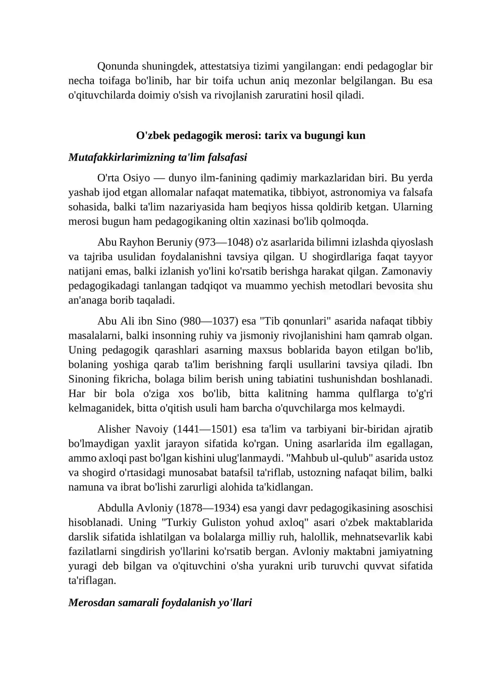O'zbekiston Respublikasining "Ta'lim to'g'risida"gi Qonuni talablari asosida ta'lim-tarbiya jarayoni 3