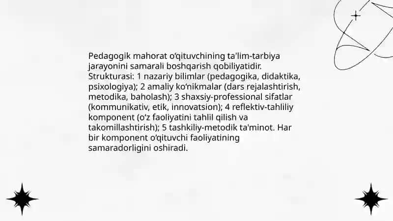 Pedagogik mahoratning asosiy komponentlari 3