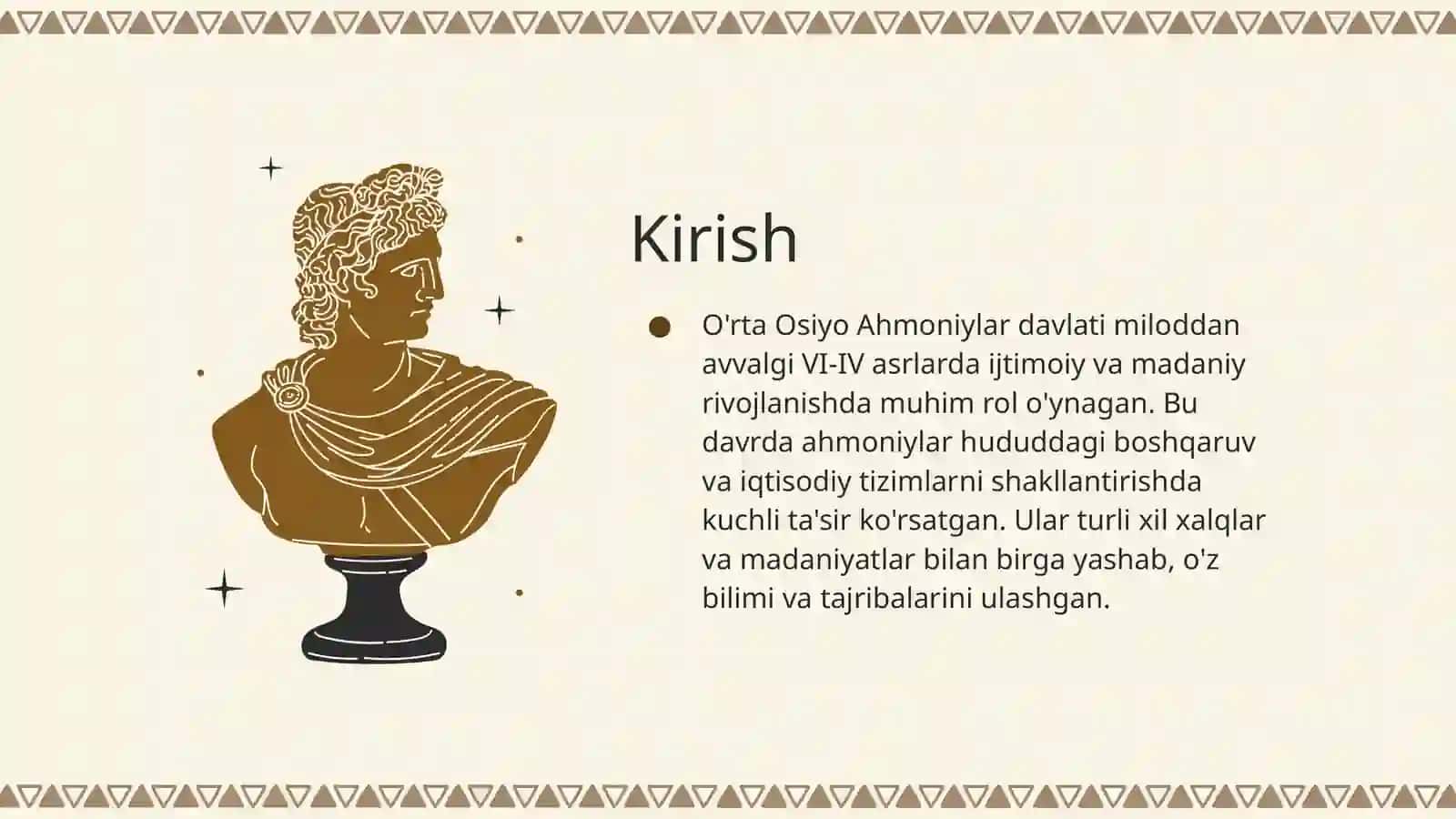 O'rta Osiyo Ahmoniylardavlatitarkibida(mill.avv.VI-IVasrlar) 3