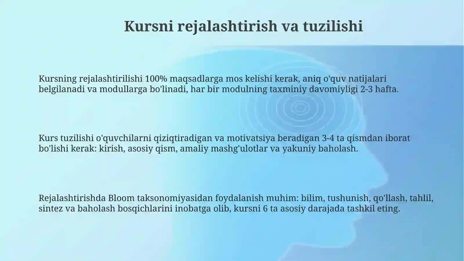 Masafaviy kurslar yaratish. Moodletizimi 3