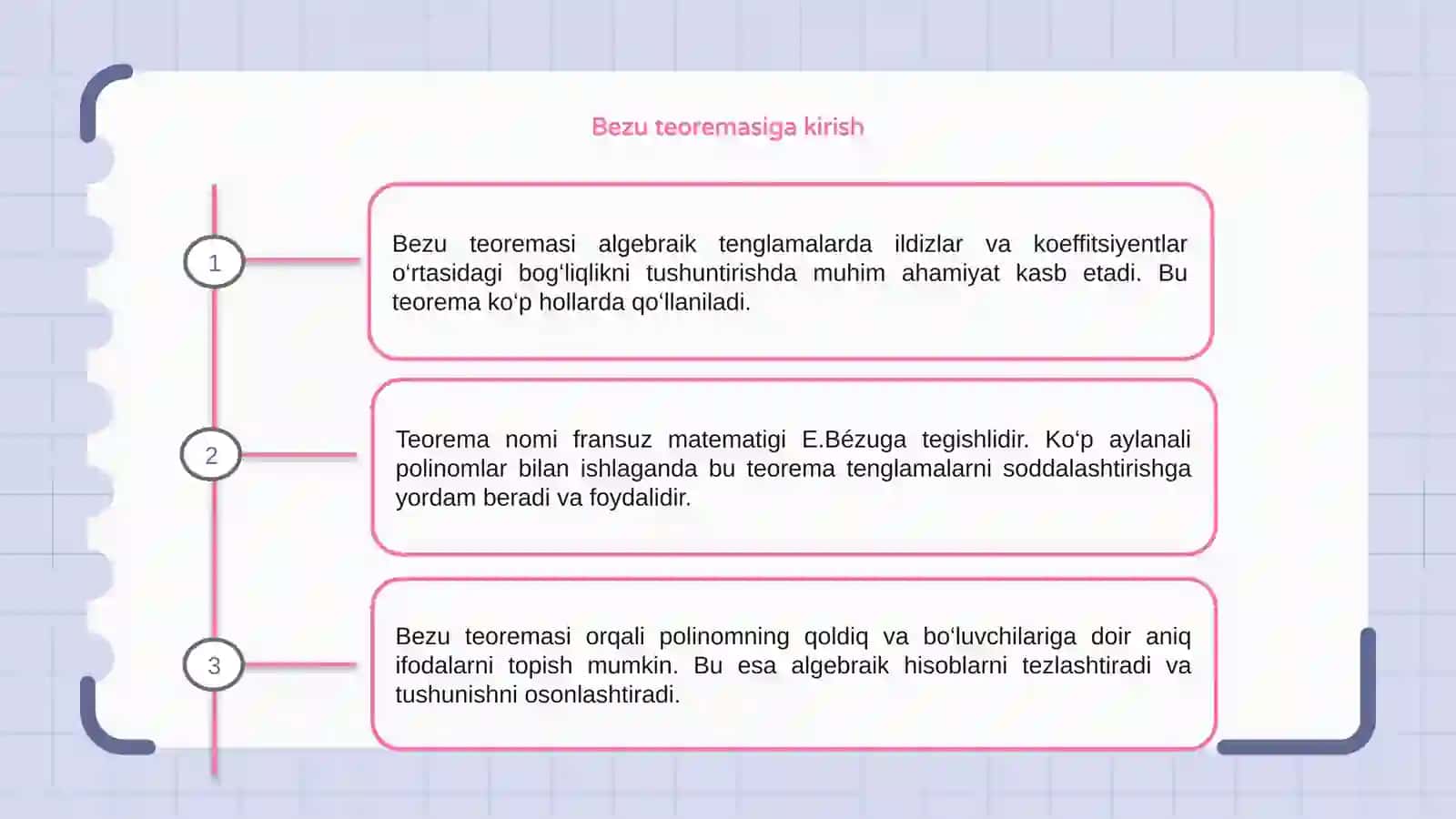 Bezu teoremasi 3