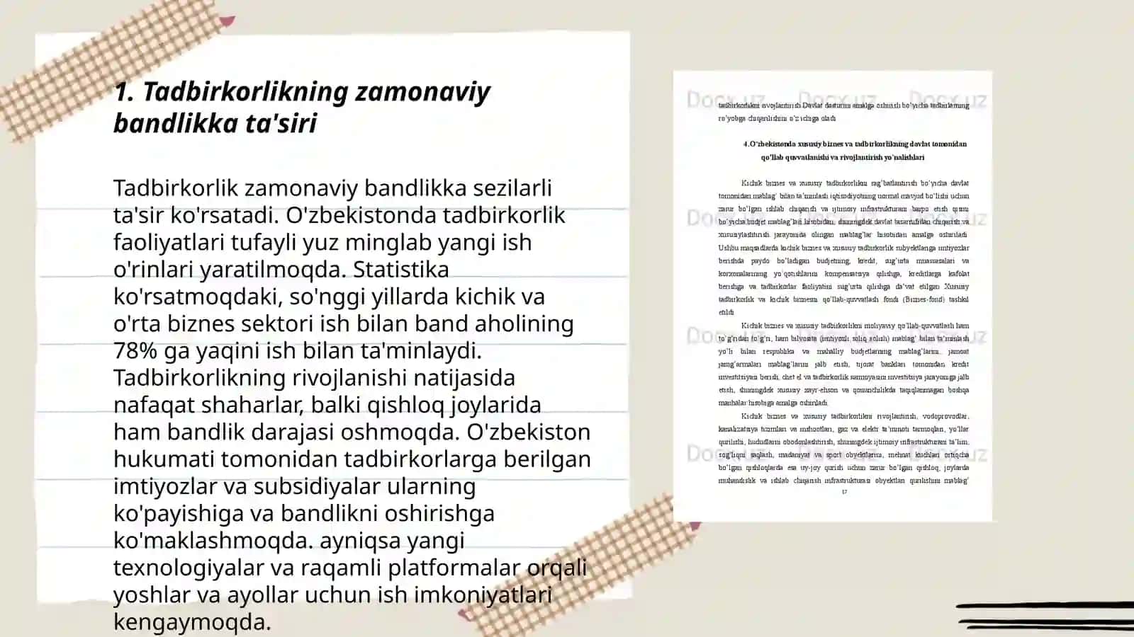 AHOLINING BANDLIK MUAMMOSINI HAL ETISHDA TADBIRKORLIKNING O’RNI 3