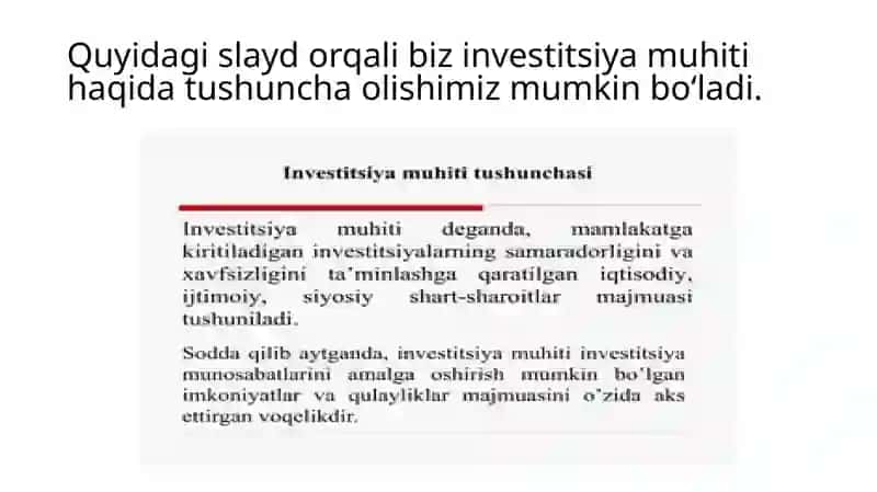 Investitsion infratuzilmani tashkil etish va boshqarish 3