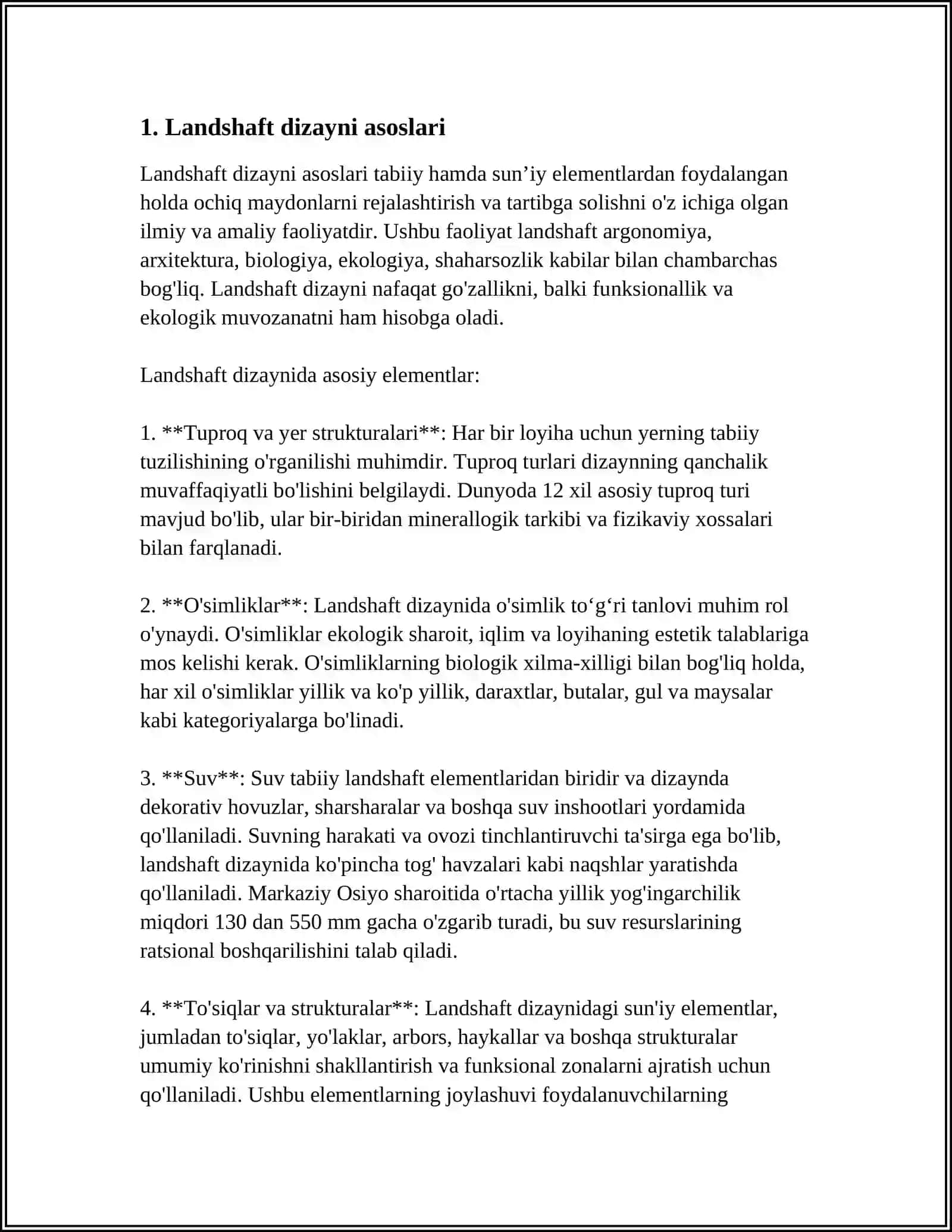 UMUMSHAHAR VA QISHLOQ TUMAN MARKAZLARINI LANDSHAFT TASHKILLASHTIRISH 3