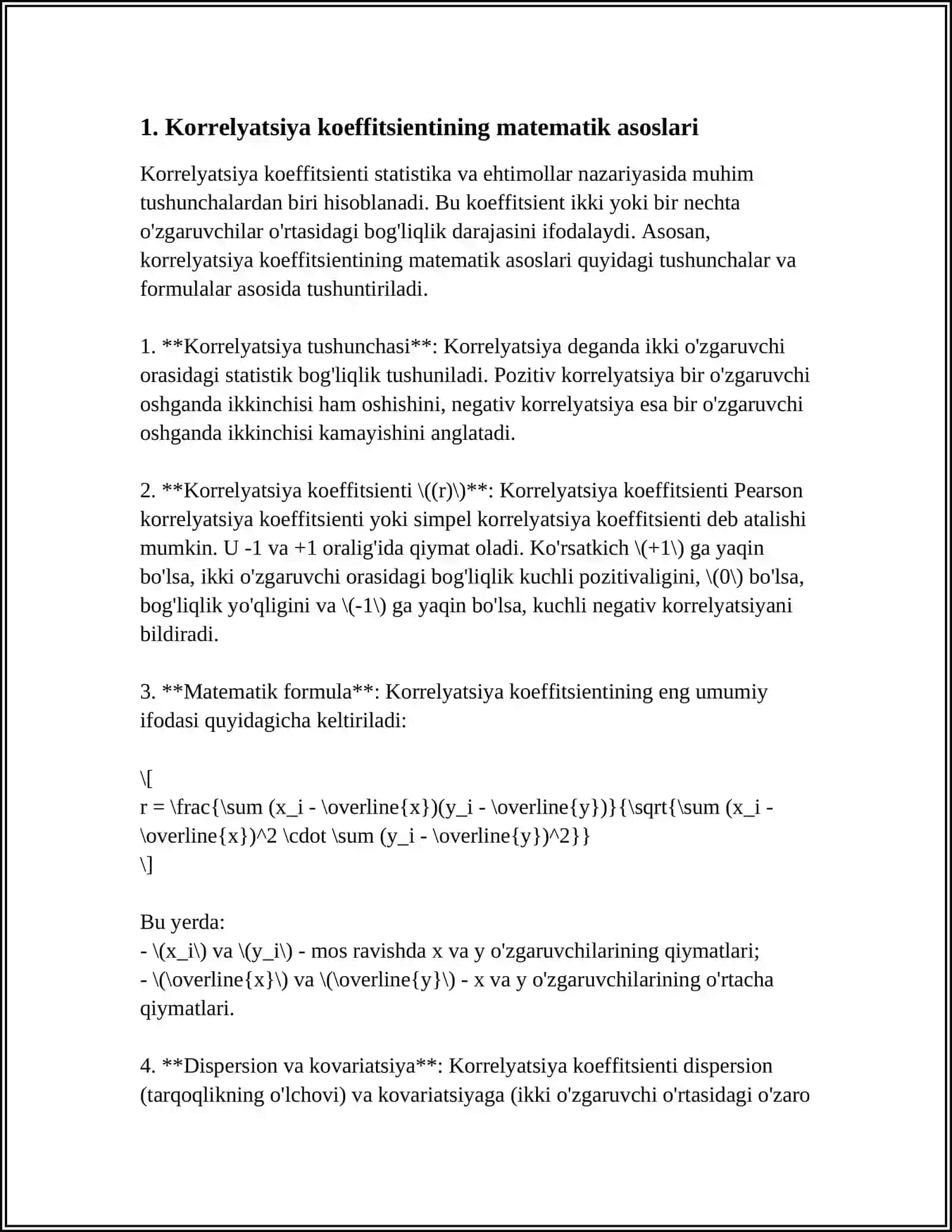 KORRELYATSIYA KOEFFITSIENTINING AMALDA QO'LLASH 3