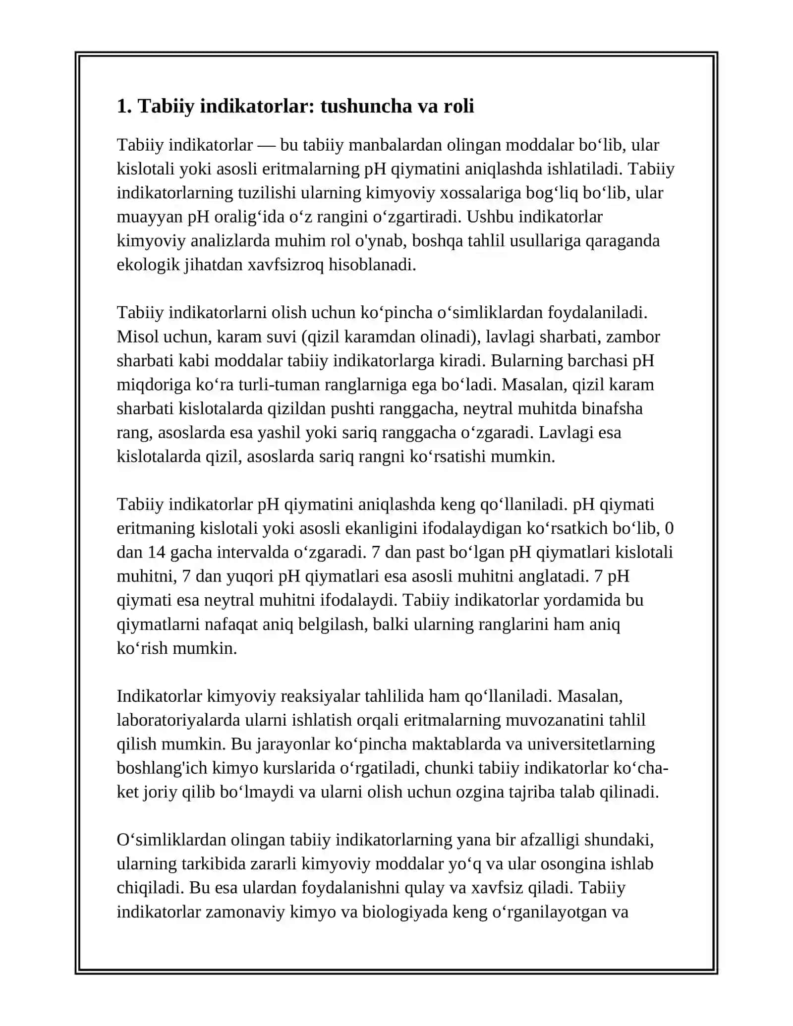 RANGLAR TILIDA KIMYO. TABIIY INDIKATORLAR YORDAMIDA KISLOTA VA ASOSLARNI ANIQLAYMIZ 3