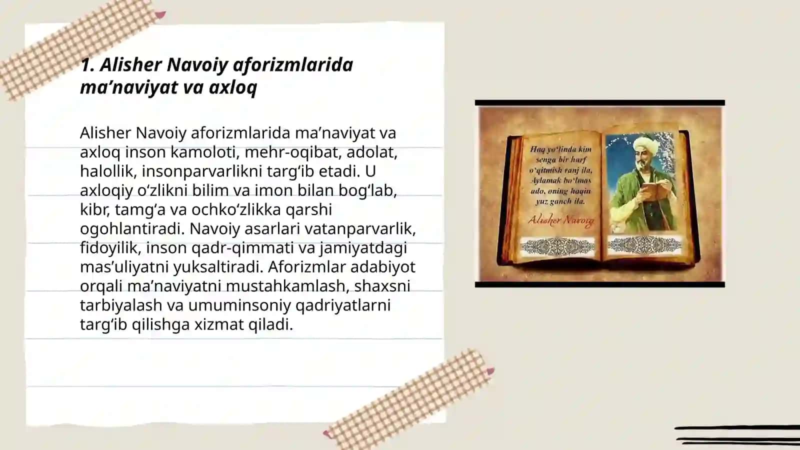 Alisher Navoiy afarizmlari 3
