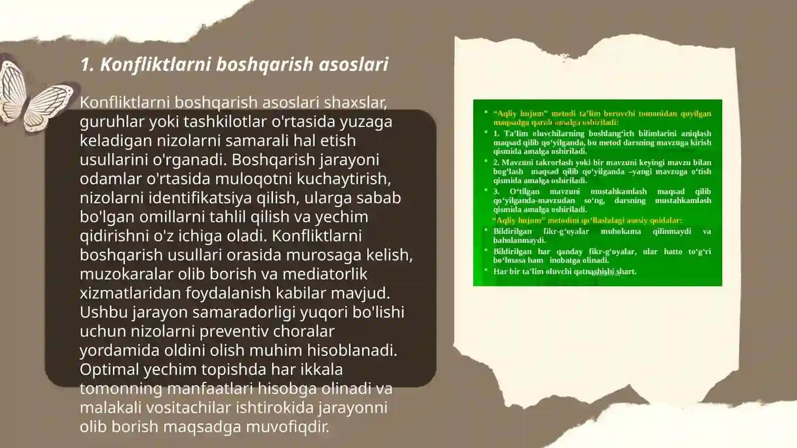 Tarbiyaviy ishlarni boshqarish fanini o'qitish orqali o'quvchilar o'rtasidagi ziddiyatli va muammoli vaziyatlarni bartaraf etishga yo'naltirish 3