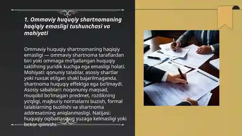 Ommaviy huquqiy shartnomaning haqiqiy emasligi 3