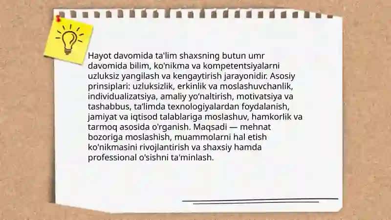 Hayot davomida ta'lim muvaffaqiyat vositasi sifatida 3