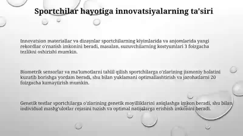 Innovatsiyalarning sportchilar va tomoshabinlar hayotiga ta'siri 3