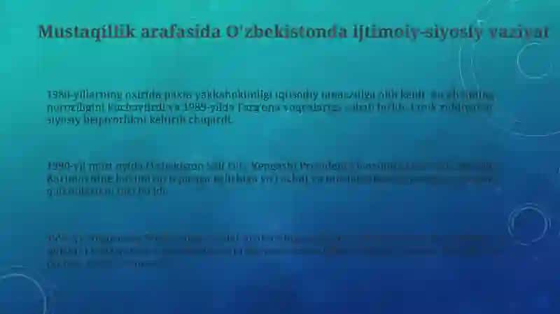 Mustaqillikka erishish arafasida O‘zbekistondagi ijtimoiy-siyosiy jarayonlar 3