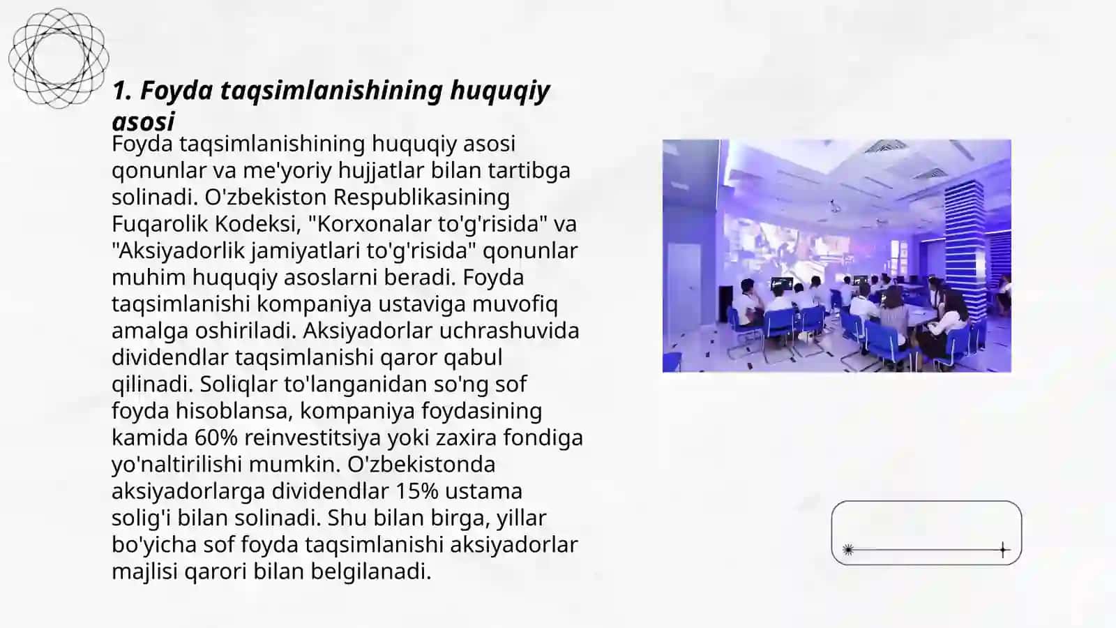 Korxona foydasining taqsimlanishi va ishlatilishi 3