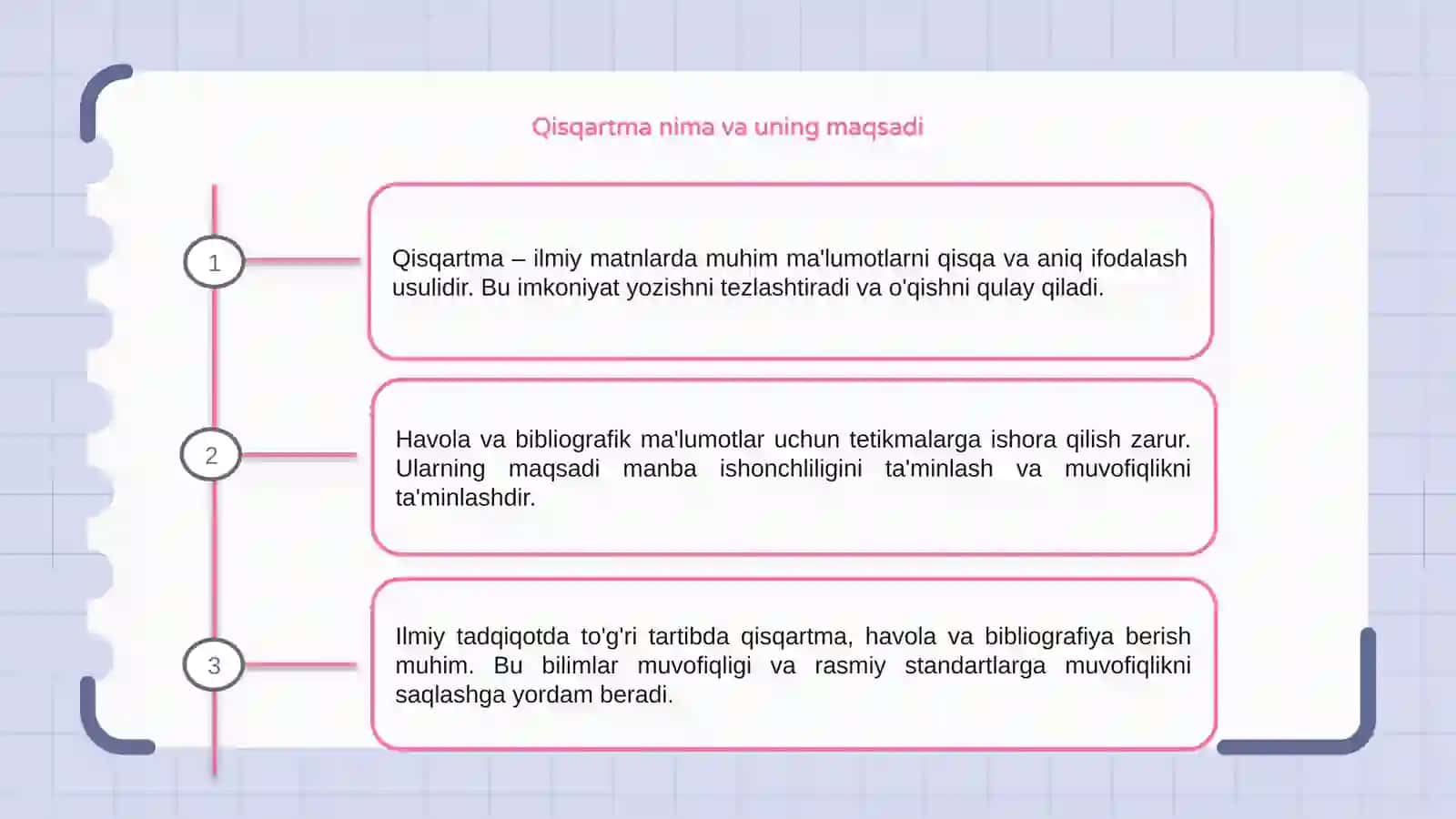 Ilmiy tadqiqotda qisqartma, havola va bibliografik ma'lumotlarni berish tartibi 3