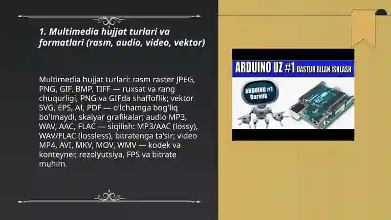 Multimedia hujjatlati bilan ishlash 3