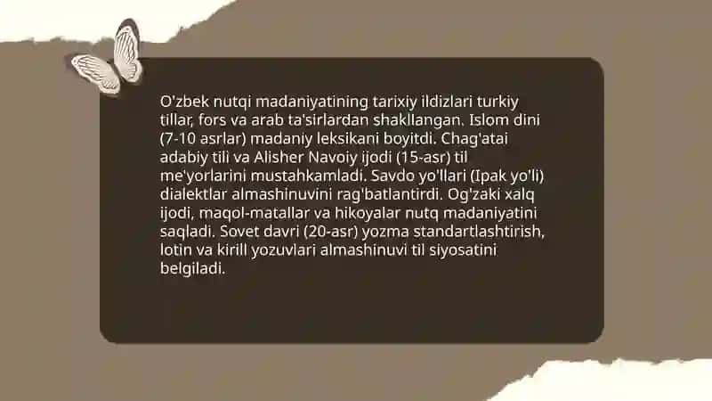 O'zbek nutqi madaniyatining o'ziga xos xususiyatlari 3