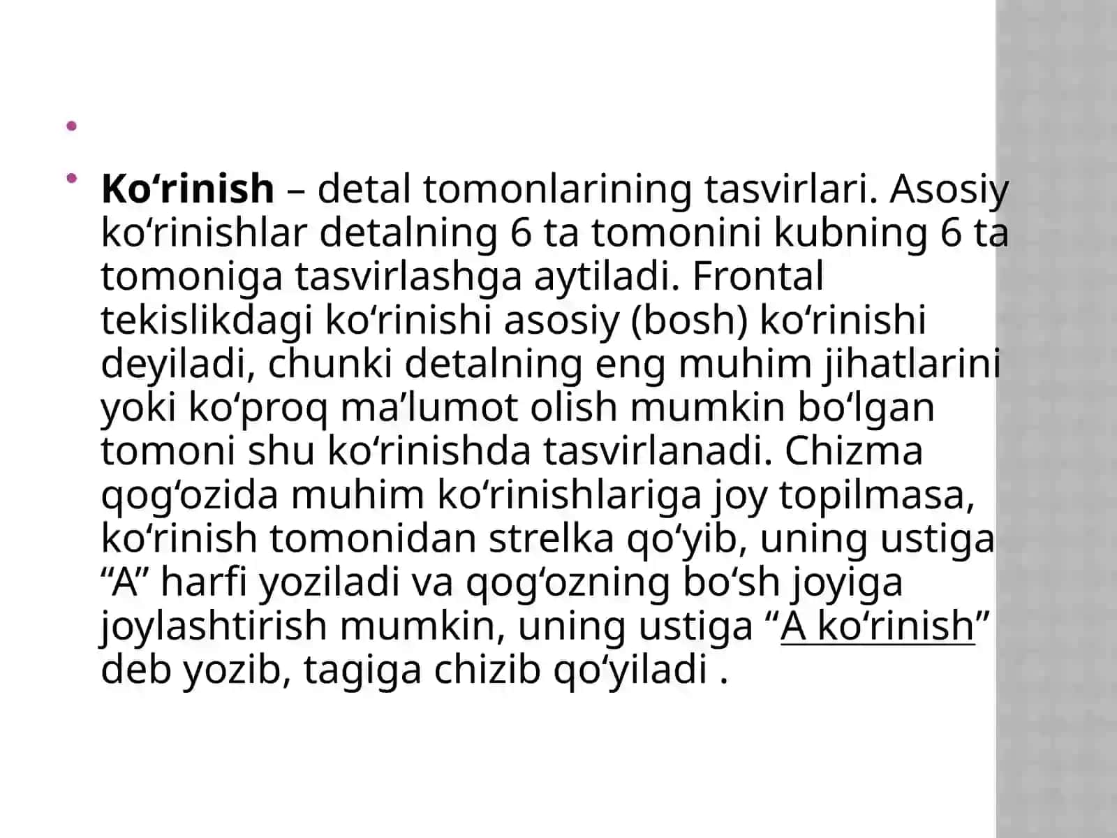 Chizmachilik Ko‘rinishlar 3