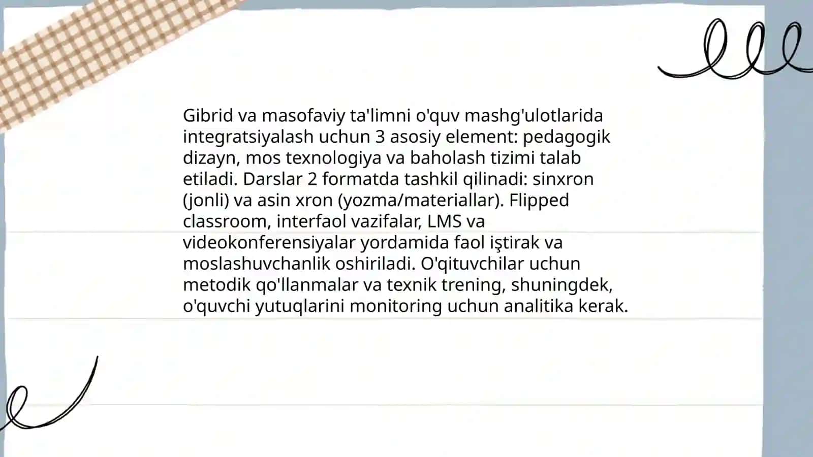 Óquv mashğulotlarini tashkil etish va ótkazishga zamonaviy yondashuvlar 3