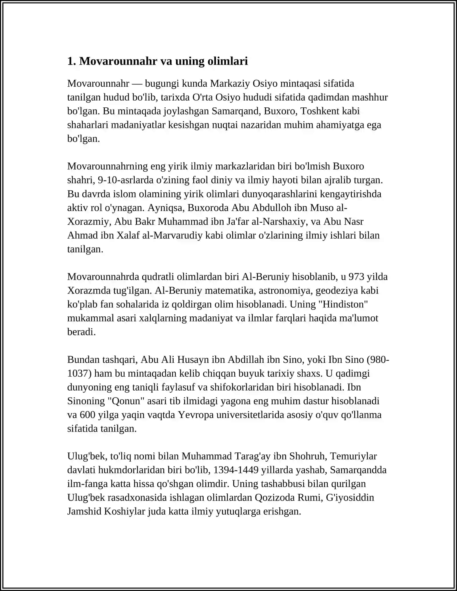 BUYUK ALLOMALARIMIZNING JAHON SIVILIZATSIYASIGA QOʻSHGAN HISSASI 3