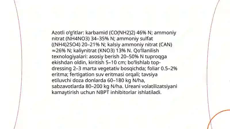 Kimyoviy yetiltiruvchilar, ularning tarkibi va qo‘llanishi 3