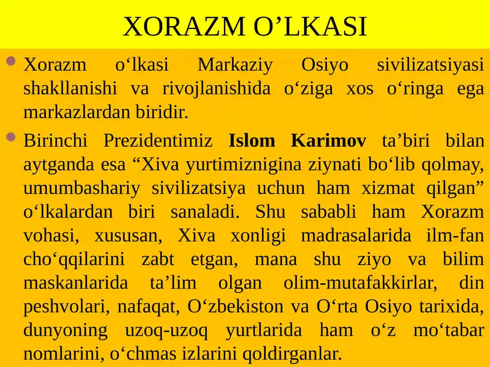 XIVA XONLIGI MADANIYATI VA SAN’ATI 3