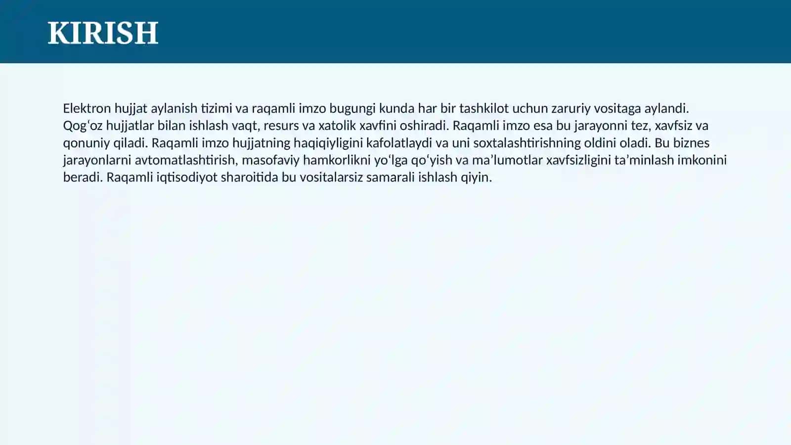 ELEKTRON HUJJAT AYLANISHLAR TIZIMI VA RAQAMLI IMZO 3